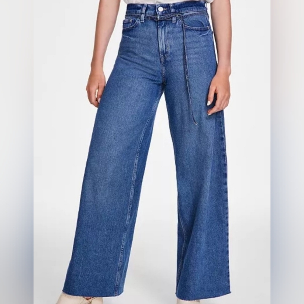 Calvin Klein Blue Flare & Wide Leg Jeans